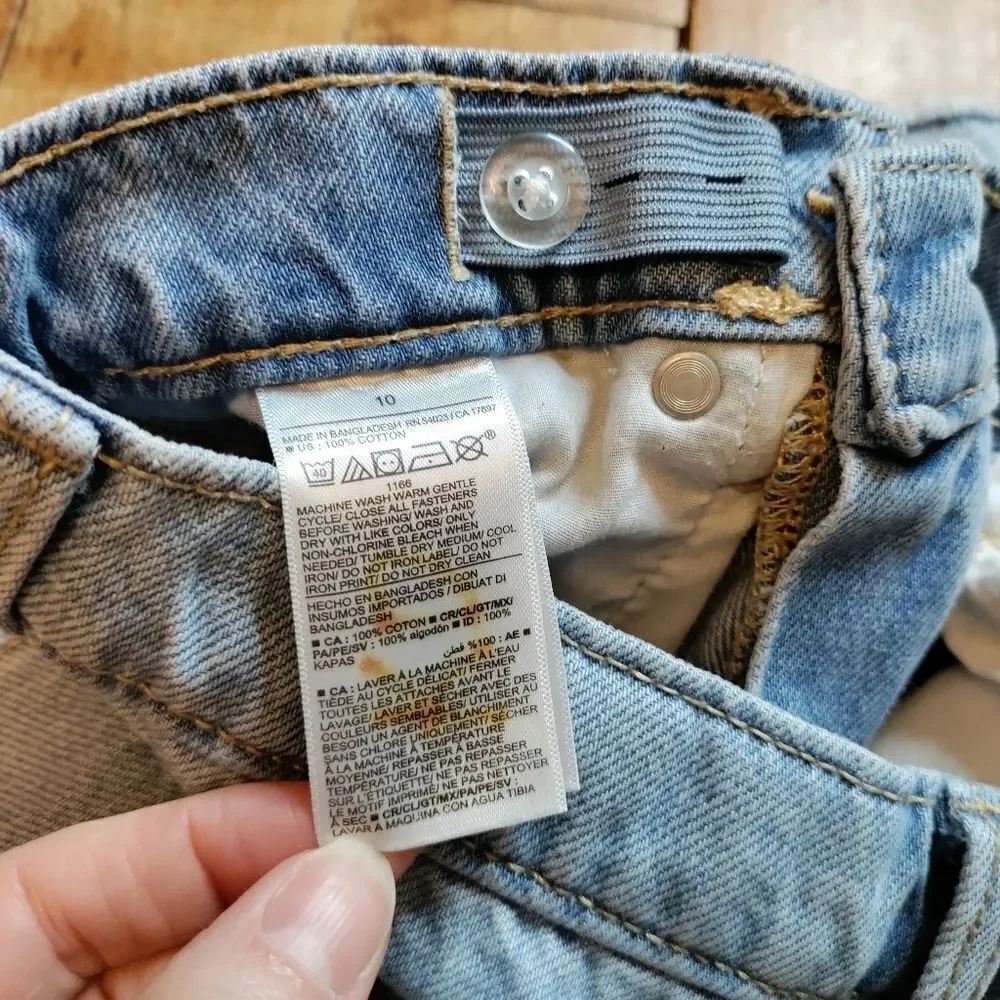 Old Navy shorts size 10 girls denim high rise distressed rainbow summer